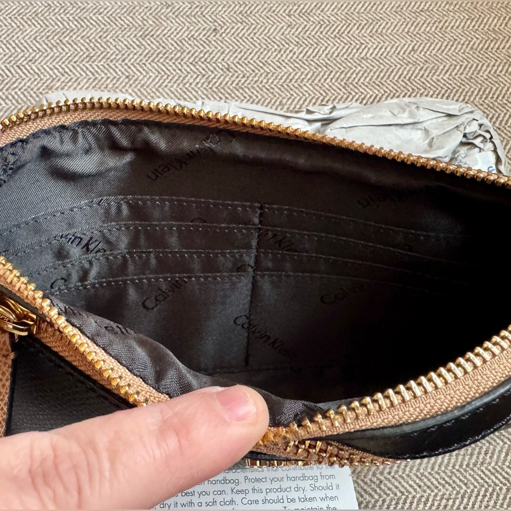 Calvin Klein Black Saffiano Leather Wristlet - NWTs - Picture 12 of 14